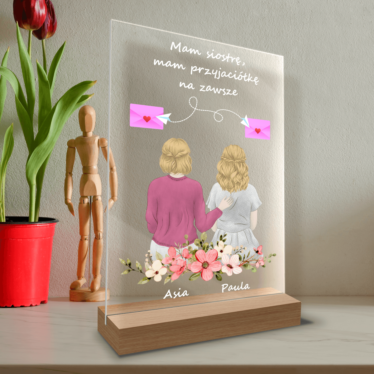 Moja siostra - Druk na szkle, spersonalizowany prezent dla siostry - Adamell.pl - Wyjątkowe Prezenty