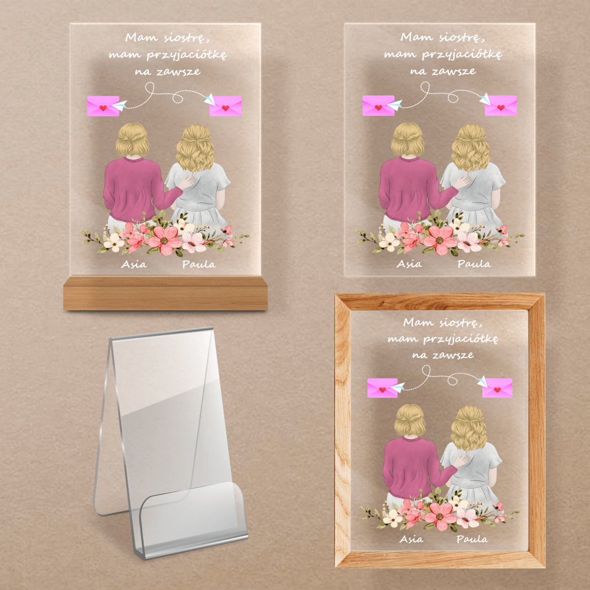 Moja siostra - Druk na szkle, spersonalizowany prezent dla siostry - Adamell.pl - Wyjątkowe Prezenty