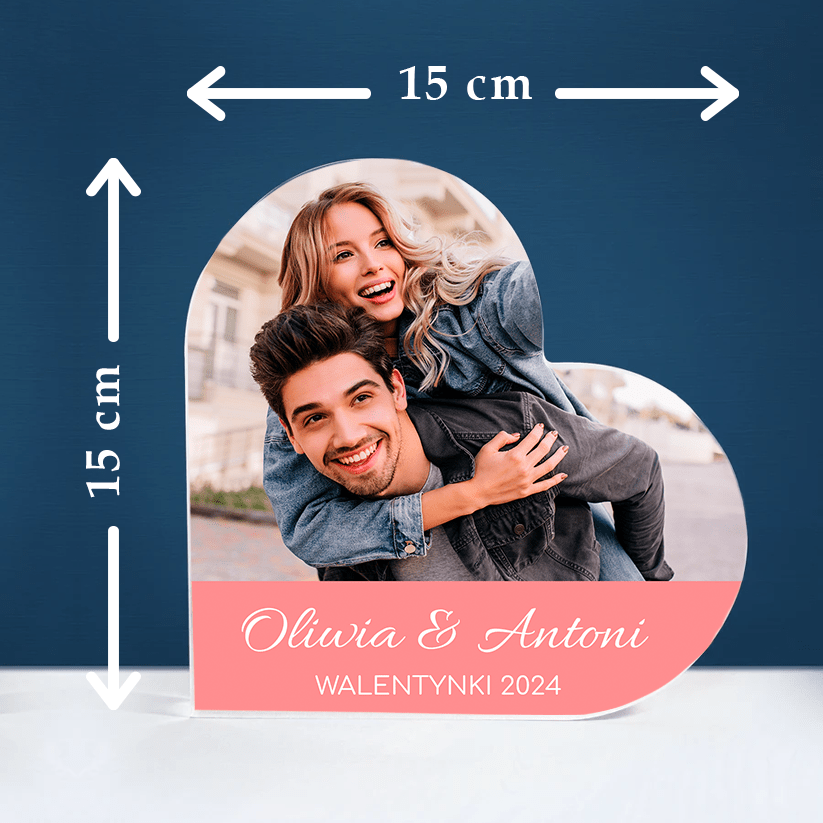 Moja Walentynko - Szklane serce, spersonalizowany prezent dla niej - Adamell.pl