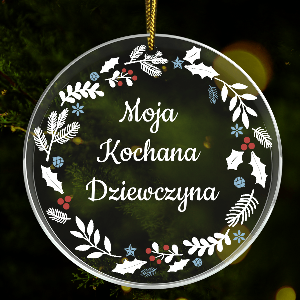 Na święta dla ukochanej - bombka choinkowa, spersonalizowany prezent dla dziewczyny - Adamell.pl