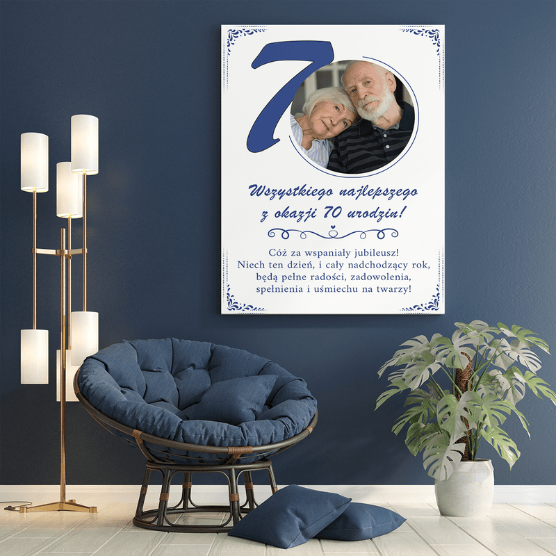 Na Twoje 70. urodziny - druk na płótnie, spersonalizowany prezent dla babci - Adamell.pl