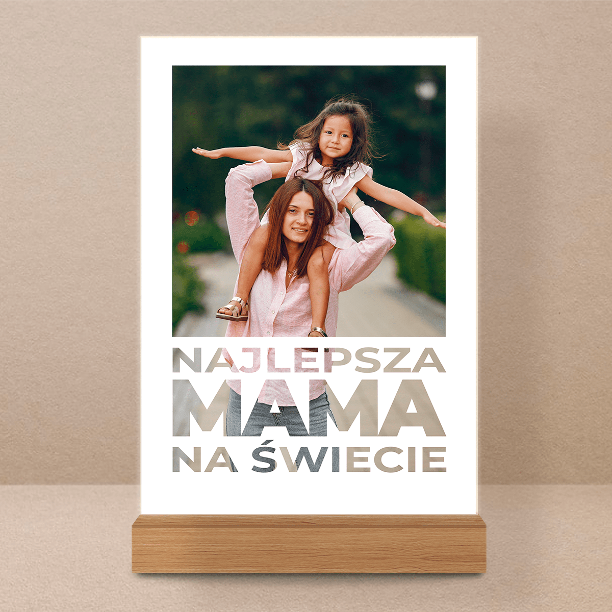 Najlepsza mama na świecie + zdjęcie - Druk na szkle, spersonalizowany prezent dla mamy - Adamell.pl