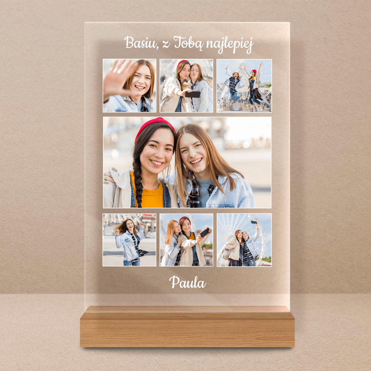 Najlepsza przyjaciółka - Druk na szkle, spersonalizowany prezent - Adamell.pl - Wyjątkowe Prezenty