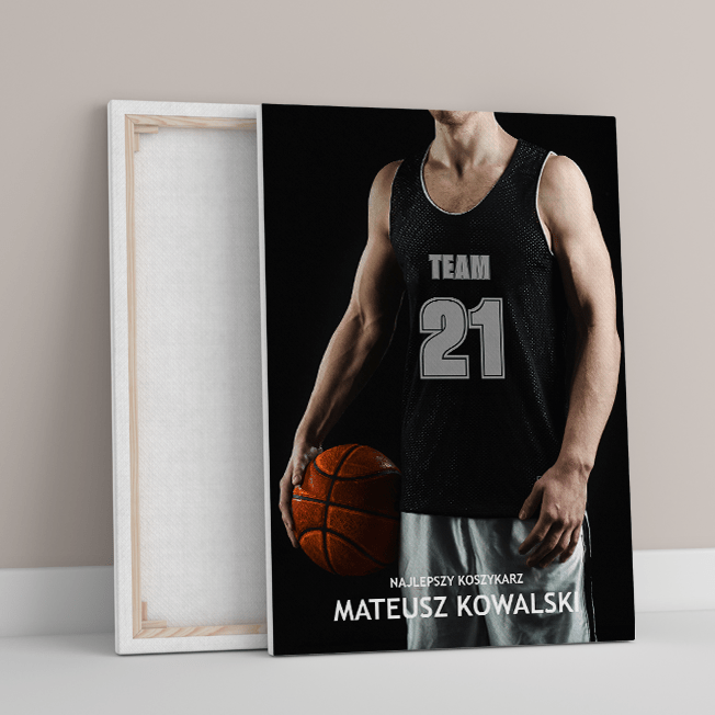 Najlepszy koszykarz - druk na płótnie, spersonalizowany prezent dla chłopaka - Adamell.pl