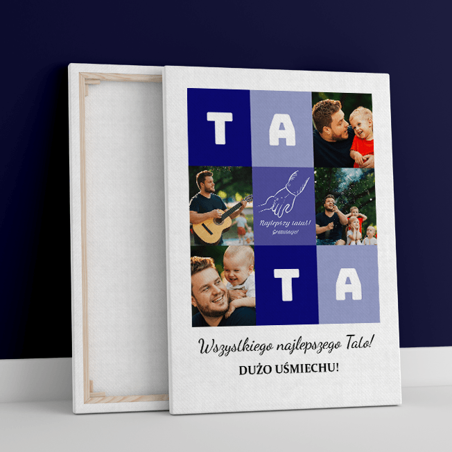 Najlepszy tatuś - druk na płótnie, spersonalizowany prezent dla taty - Adamell.pl - Wyjątkowe Prezenty