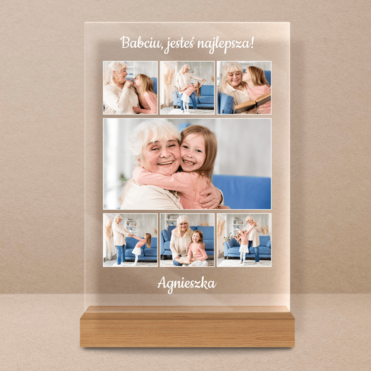 Najwspanialsza babcia - Druk na szkle, spersonalizowany prezent dla babci - Adamell.pl