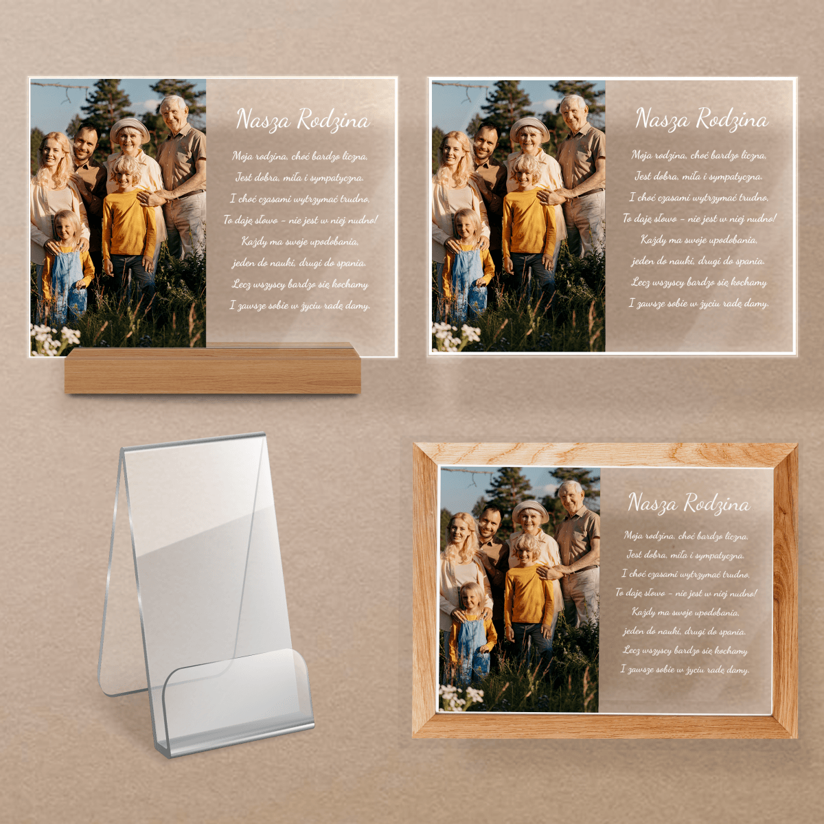 Nasza rodzina - Druk na szkle, spersonalizowany prezent - Adamell.pl - Wyjątkowe Prezenty