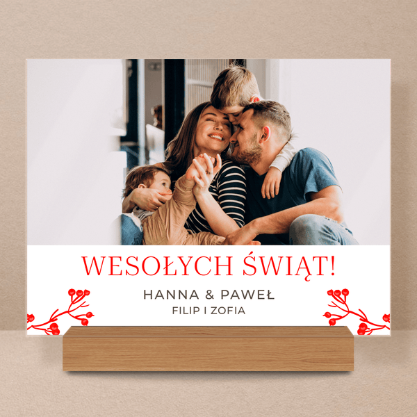 Nasza rodzina w święta - Druk na szkle, spersonalizowany prezent dla rodziców - Adamell.pl