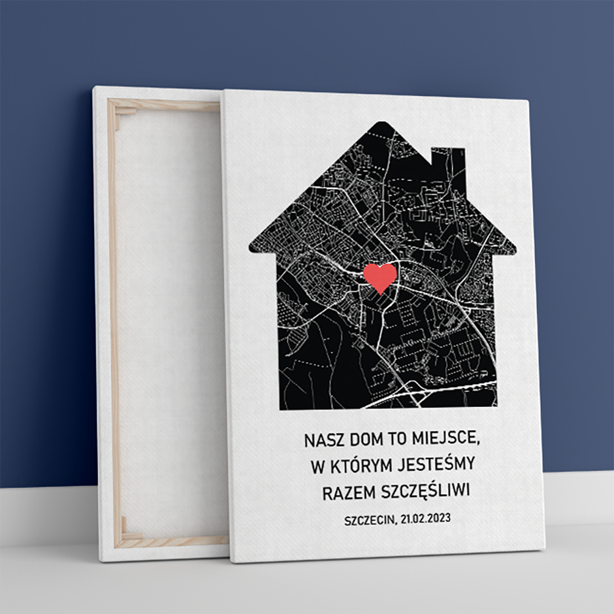 Nasz dom - Druk na płótnie, spersonalizowany prezent
