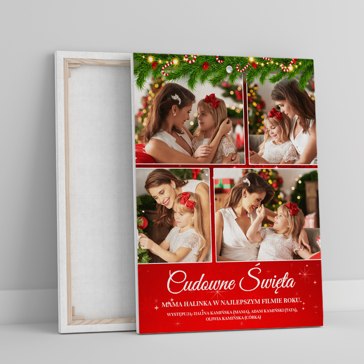 Nasze cudowne święta - druk na płótnie, spersonalizowany prezent dla mamy - Adamell.pl