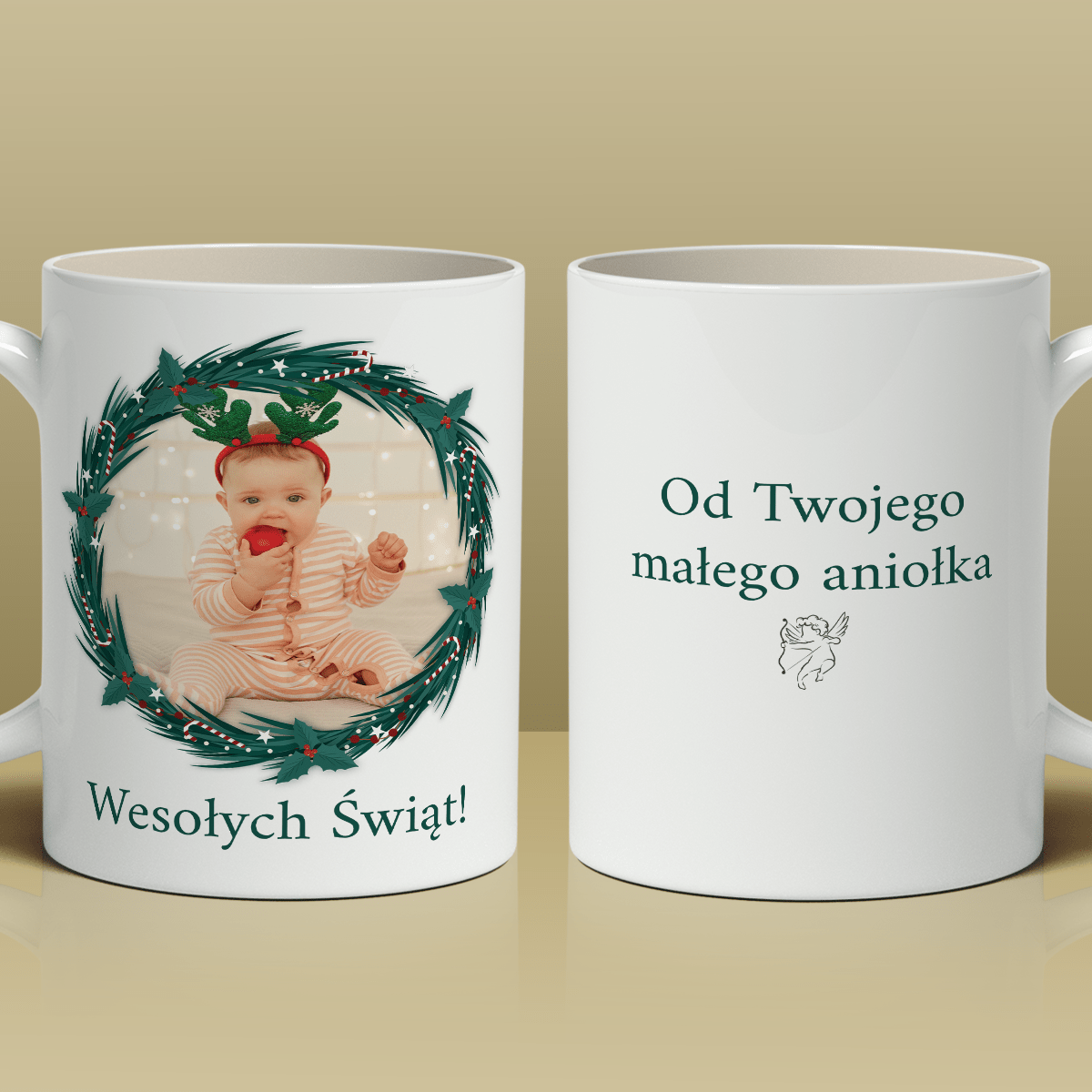 Od Twojego aniołka - 1x Kubek z nadrukiem, spersonalizowany prezent dla mamy - Adamell.pl