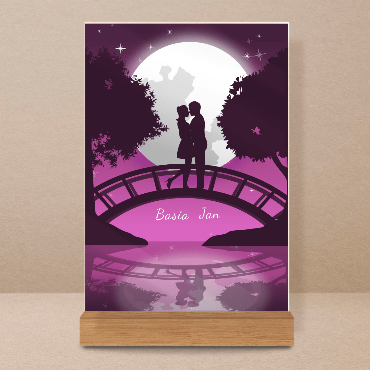 Para w nocy - Druk na szkle, spersonalizowany prezent - Adamell.pl - Wyjątkowe Prezenty