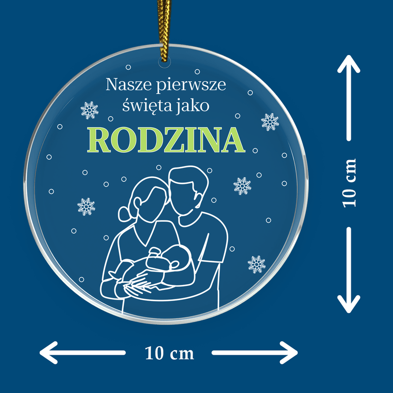 Pierwsze święta rodzinne - bombka choinkowa, spersonalizowany prezent dla rodziców - Adamell.pl