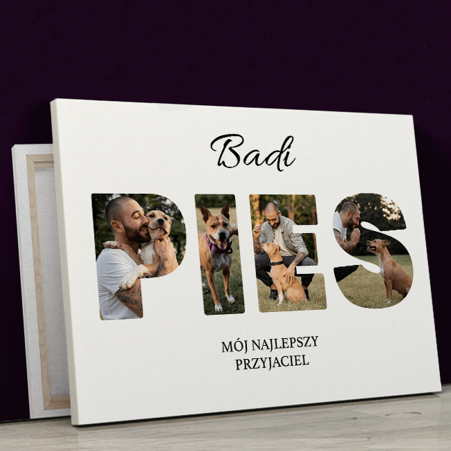 Pies - druk na płótnie, spersonalizowany prezent - Adamell.pl