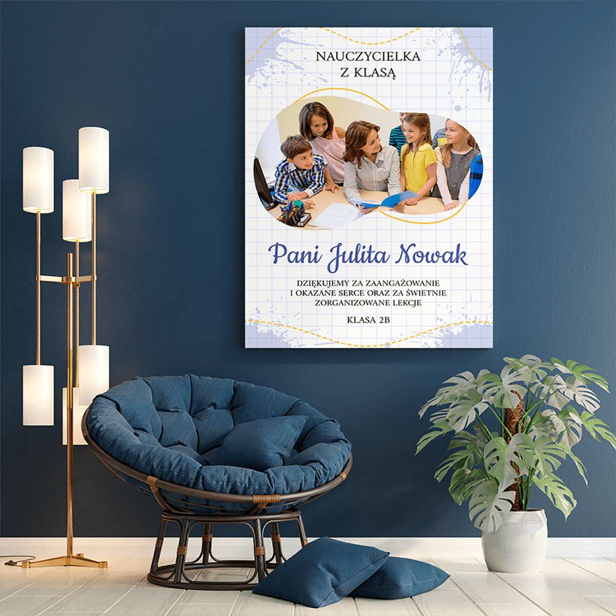 Podziękowania dla nauczyciela - druk na płótnie, spersonalizowany prezent dla nauczyciela - Adamell.pl