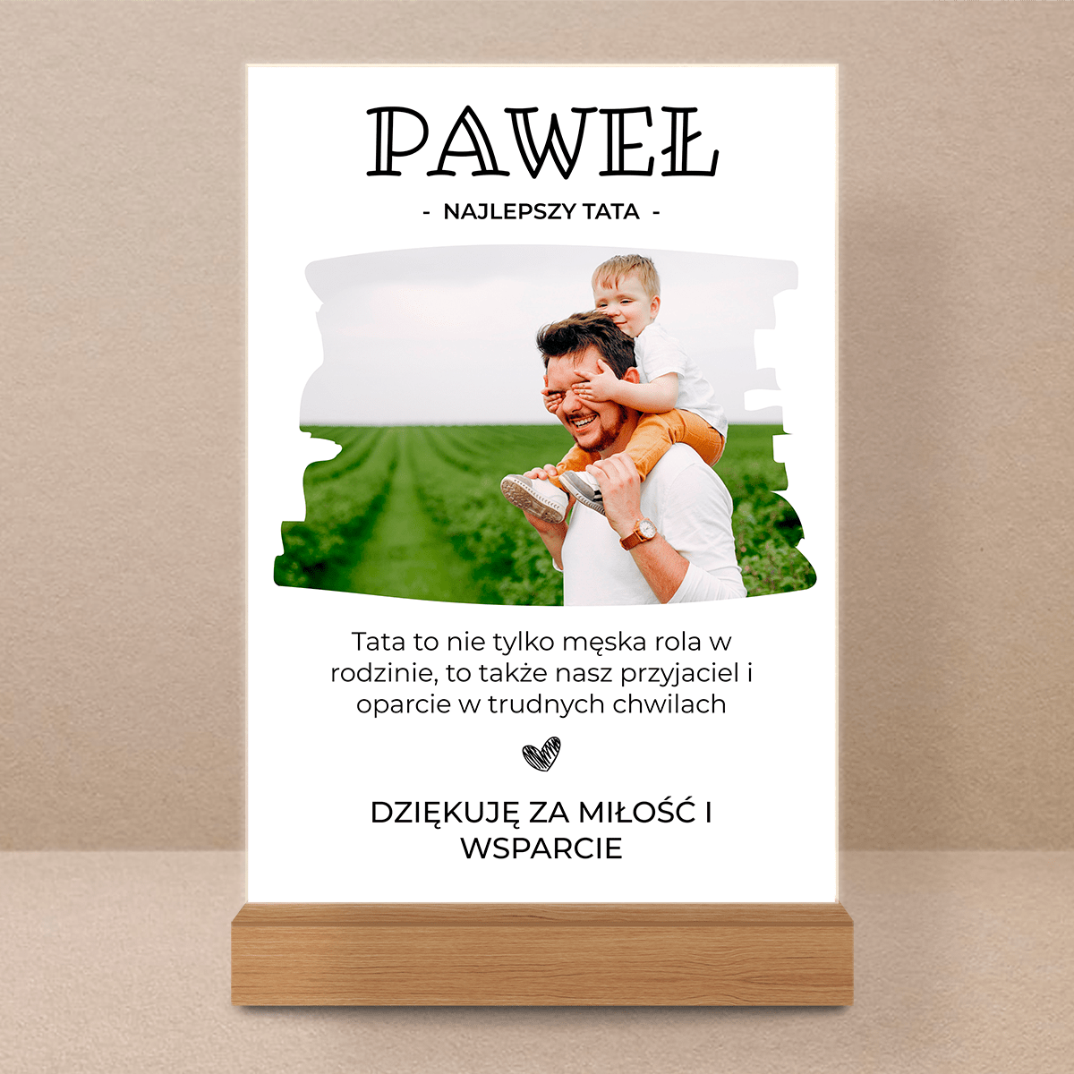 Podziękowanie dla ojca - Druk na szkle, spersonalizowany prezent dla taty - Adamell.pl
