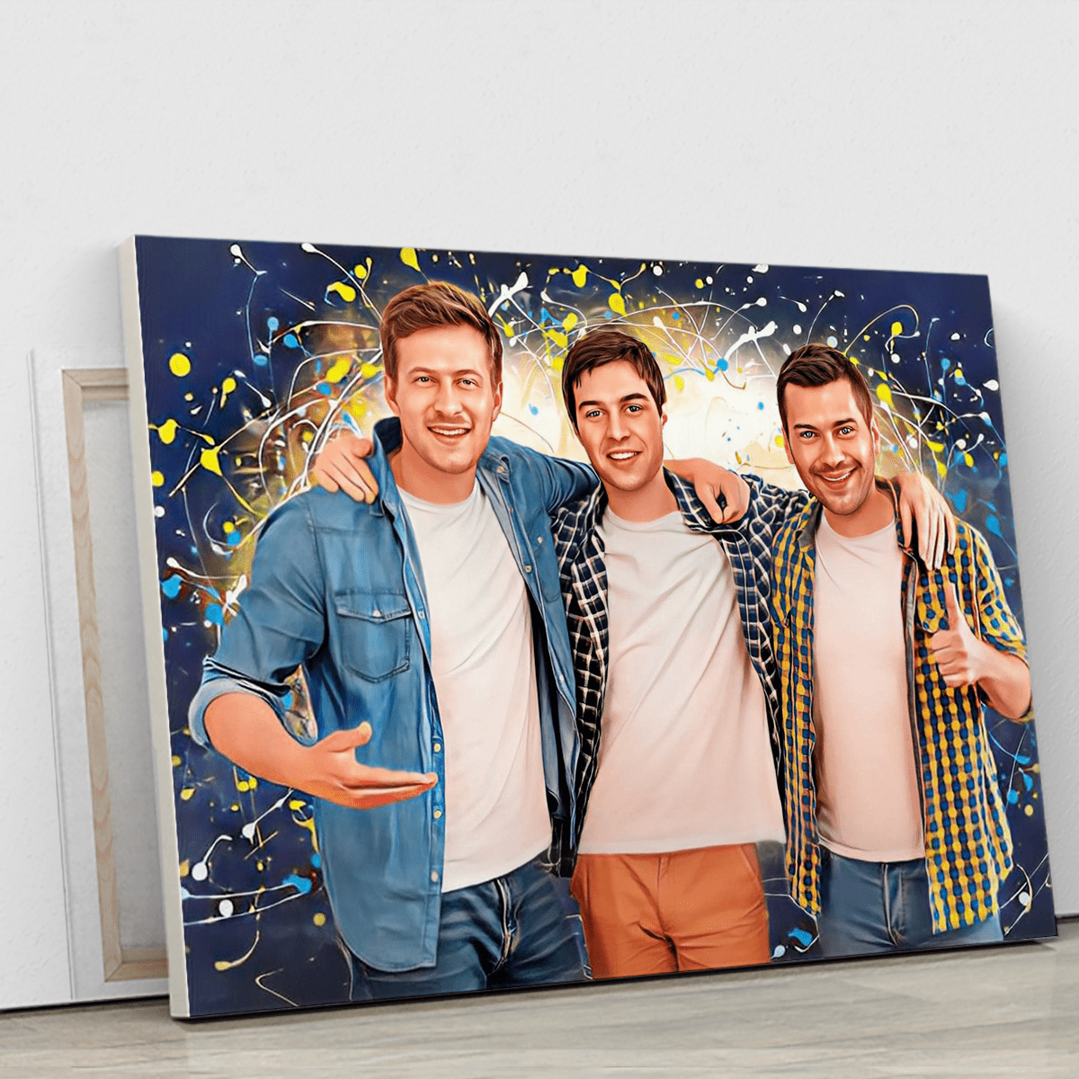 Portret przyjaciół - druk na płótnie, spersonalizowany prezent dla przyjaciół - Adamell.pl