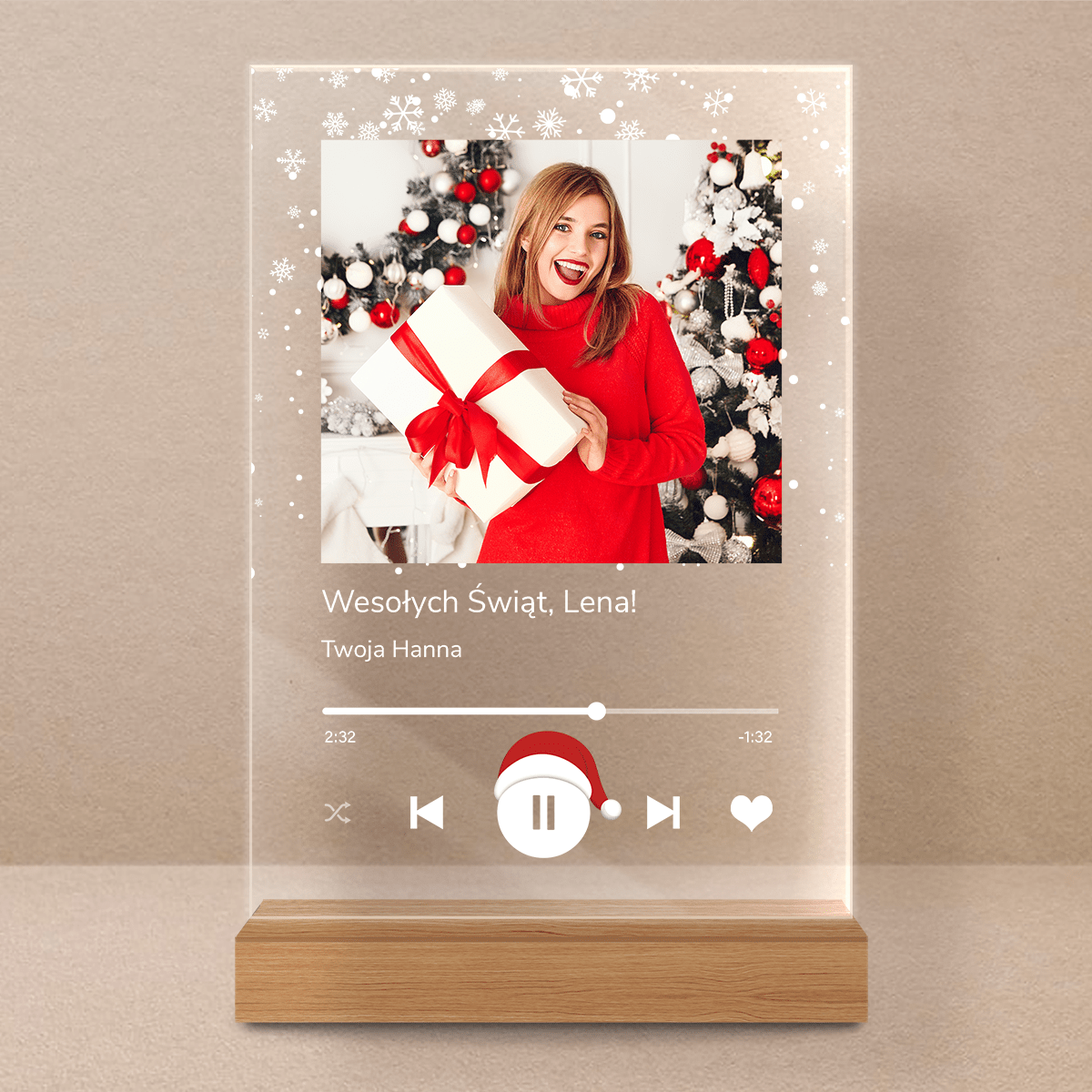 Przyjaciółki świąteczne Spotify - Druk na szkle, spersonalizowany prezent dla przyjaciółki - Adamell.pl