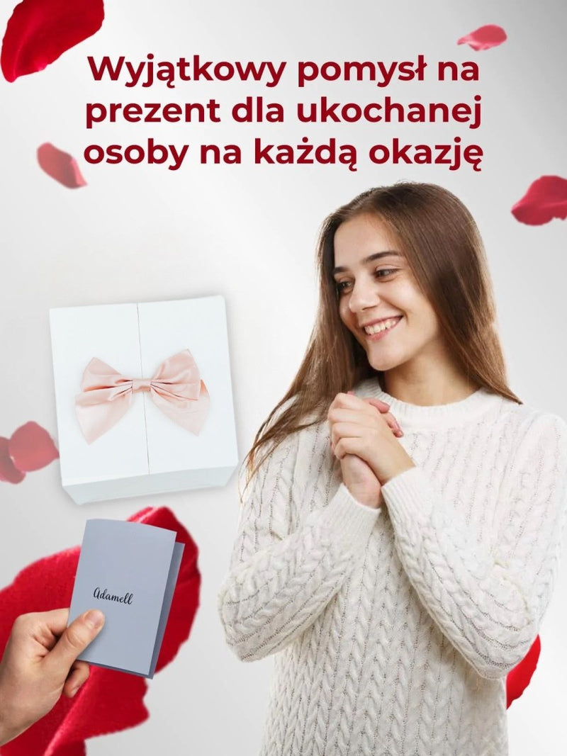 Pudełko Prezentowe z Wiecznymi Różami na biżuterię + GRATISY - Adamell.pl - Wyjątkowe Prezenty