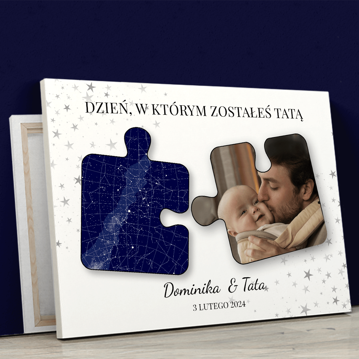 Puzzle zostałeś tatą - druk na płótnie, spersonalizowany prezent dla taty - Adamell.pl