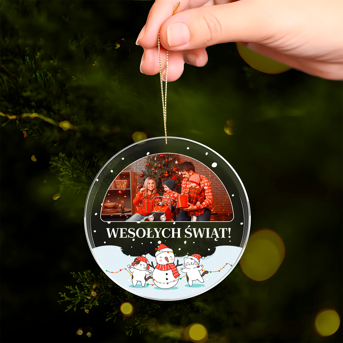 Rodzina w święta - bombka choinkowa, spersonalizowany prezent dla rodziców - Adamell.pl