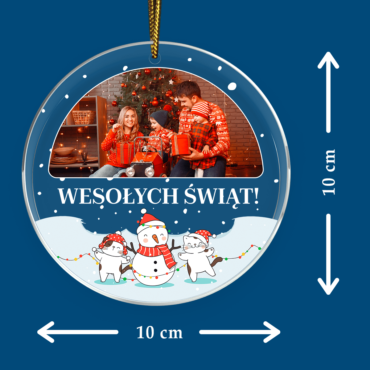 Rodzina w święta - bombka choinkowa, spersonalizowany prezent dla rodziców - Adamell.pl