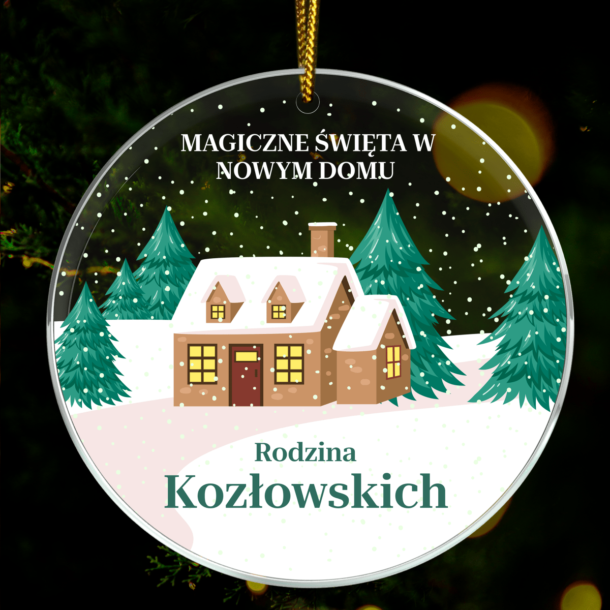 Rodzinna bombka - bombka choinkowa, spersonalizowany prezent dla żony - Adamell.pl