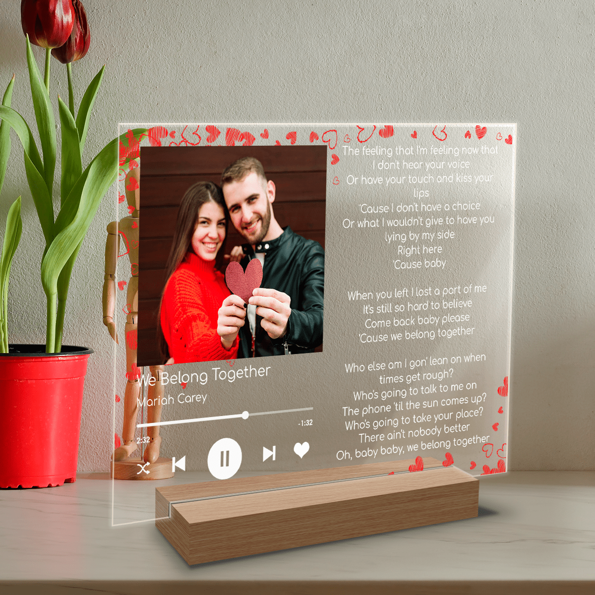 Romantyczna piosenka - Druk na szkle, spersonalizowany prezent dla pary - Adamell.pl