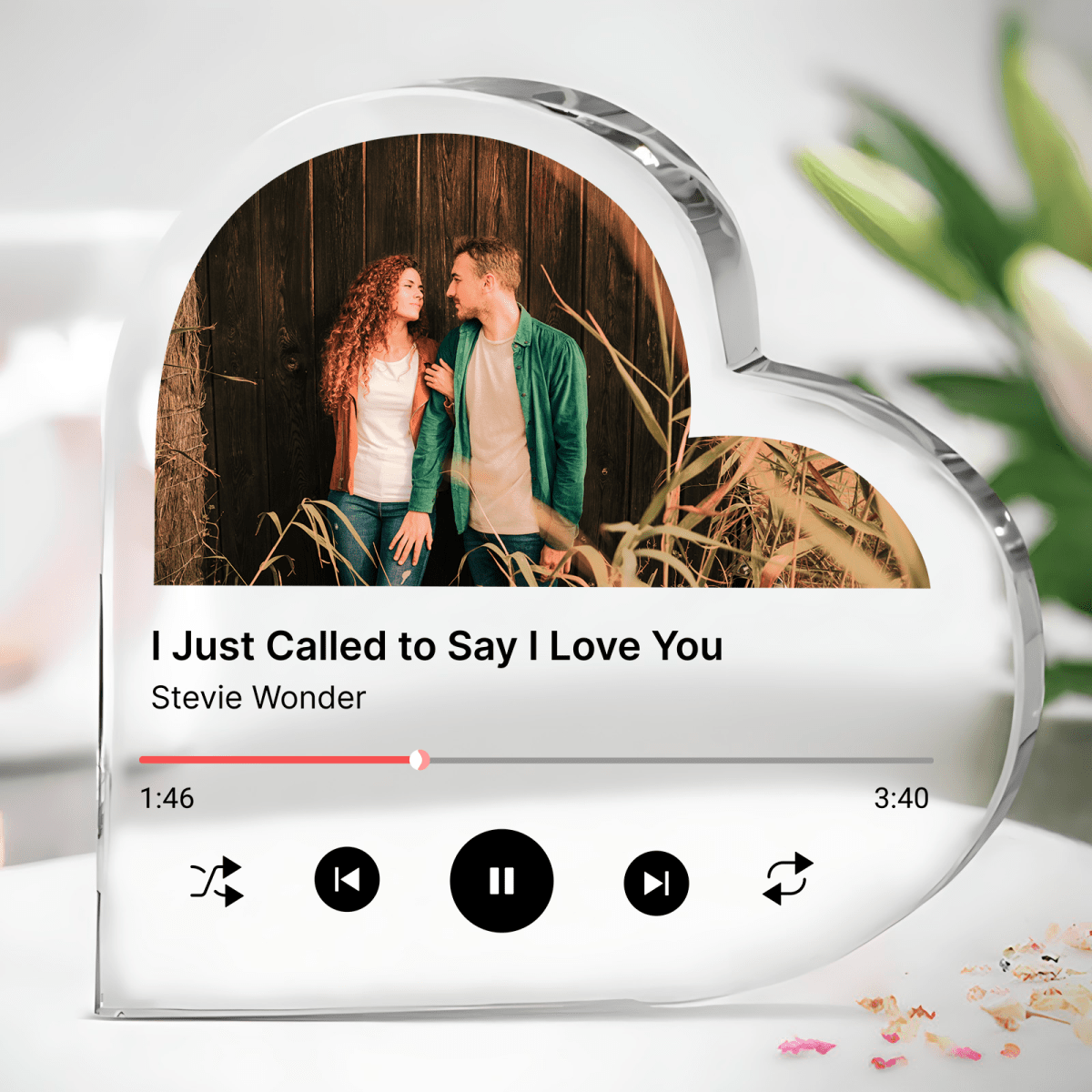 Serce Spotify - Szklane serce, spersonalizowany prezent dla niej - Adamell.pl