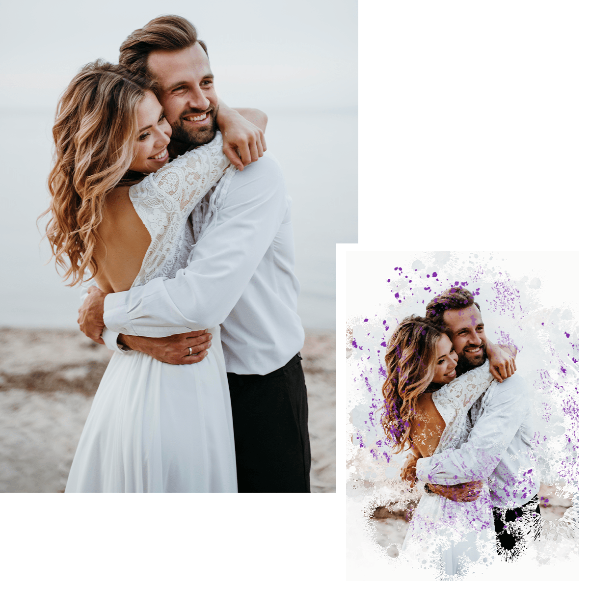 Sketch dla Pary - druk na płótnie, spersonalizowany prezent dla pary - Adamell.pl