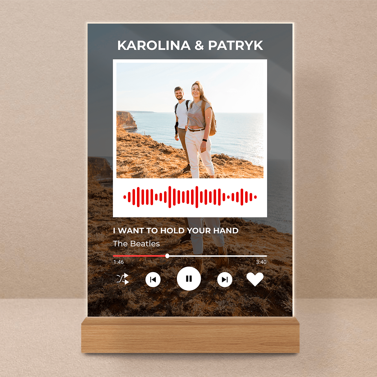 Spotify dla ukochanego - Druk na szkle, spersonalizowany prezent dla niego - Adamell.pl