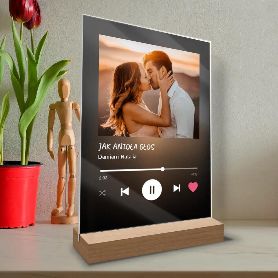 Spotify - magiczny druk na szkle akrylowym, personalizowany prezent - Adamell.pl - Wyjątkowe Prezenty
