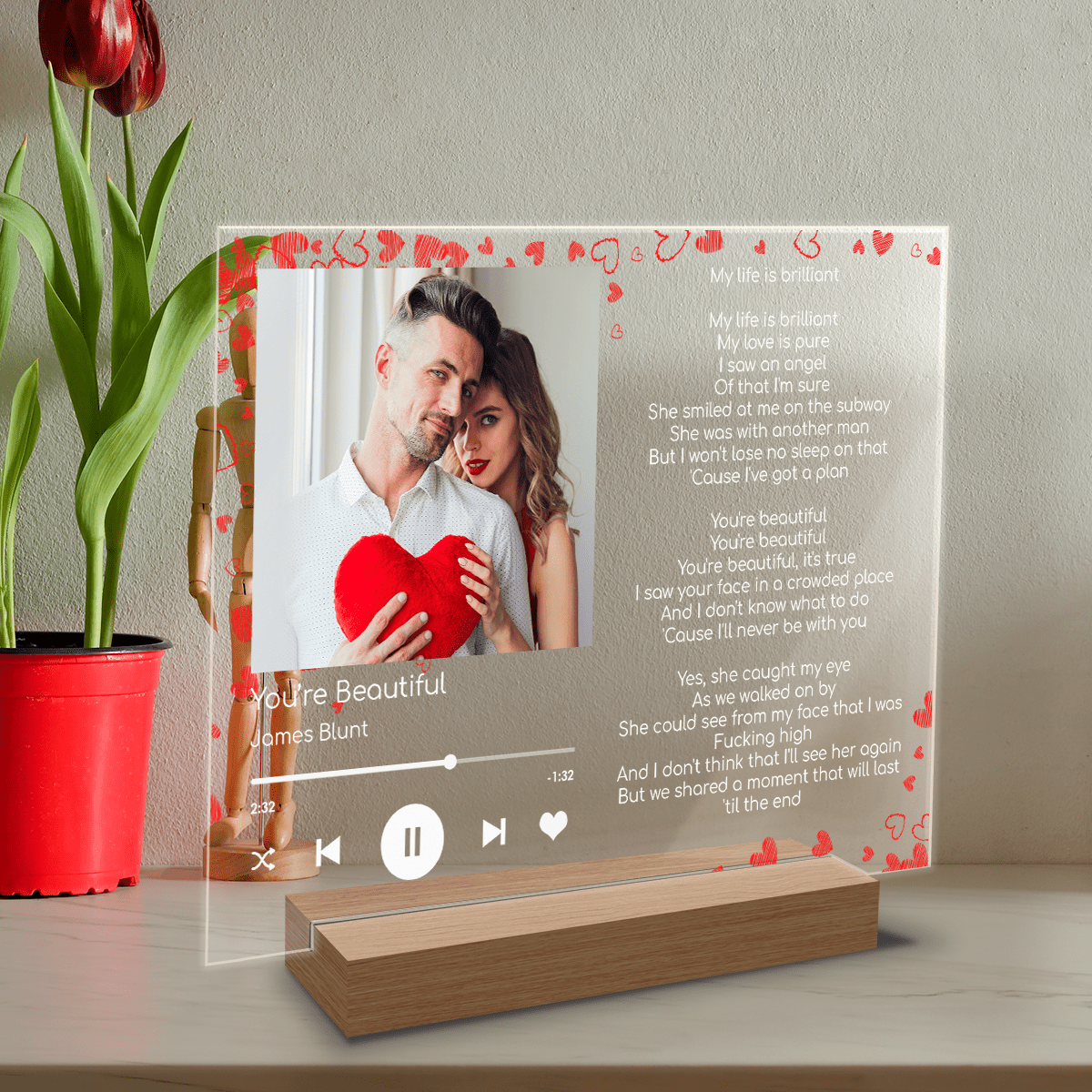 Spotify piosenka dla niego - Druk na szkle, spersonalizowany prezent dla chłopaka - Adamell.pl