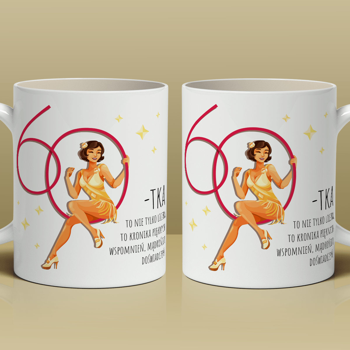 Styl retro na urodziny - 1x Kubek z nadrukiem, spersonalizowany prezent dla niej - Adamell.pl