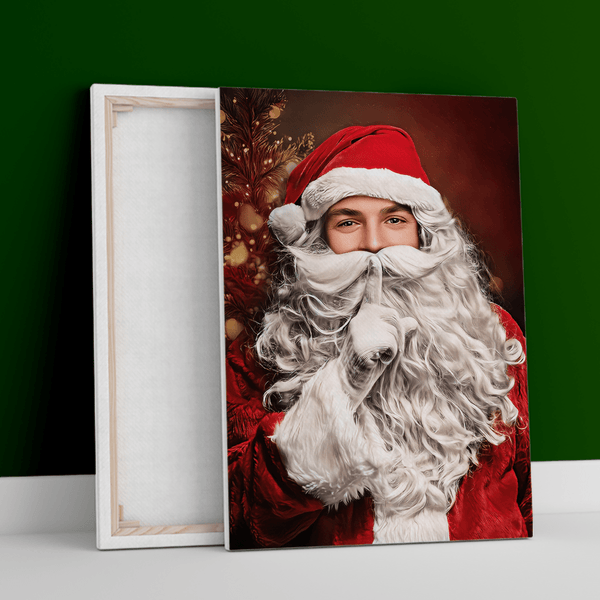 Święty Mikołaj portret - druk na płótnie, spersonalizowany prezent dla niego - Adamell.pl
