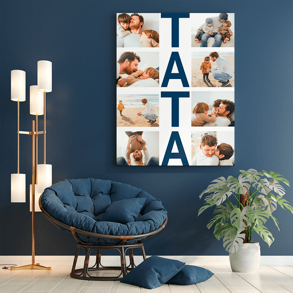 TATA fotokolaż - druk na płótnie, spersonalizowany prezent dla taty - Adamell.pl - Wyjątkowe Prezenty