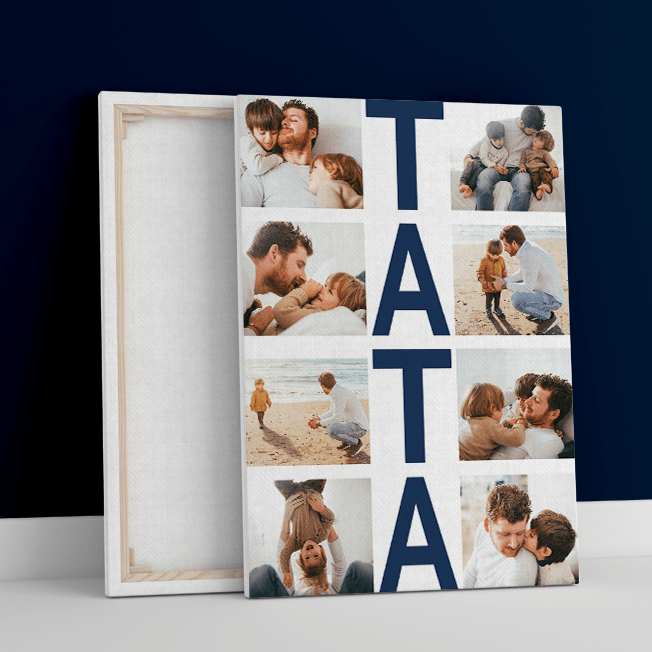 TATA fotokolaż - druk na płótnie, spersonalizowany prezent dla taty - Adamell.pl - Wyjątkowe Prezenty
