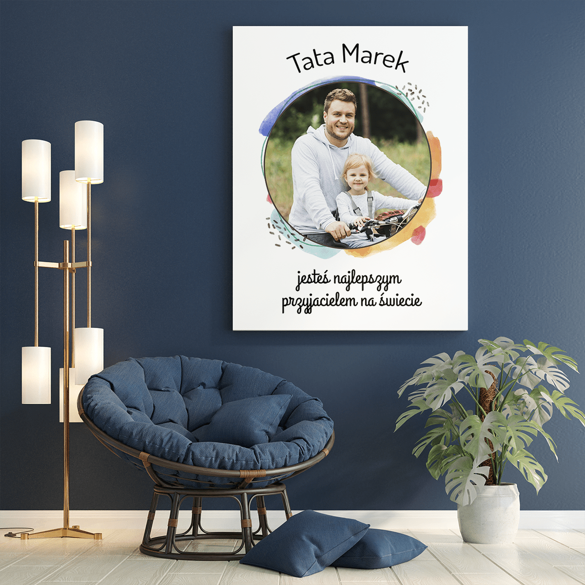 Tata jest najlepszy! - druk na płótnie, spersonalizowany prezent dla taty - Adamell.pl