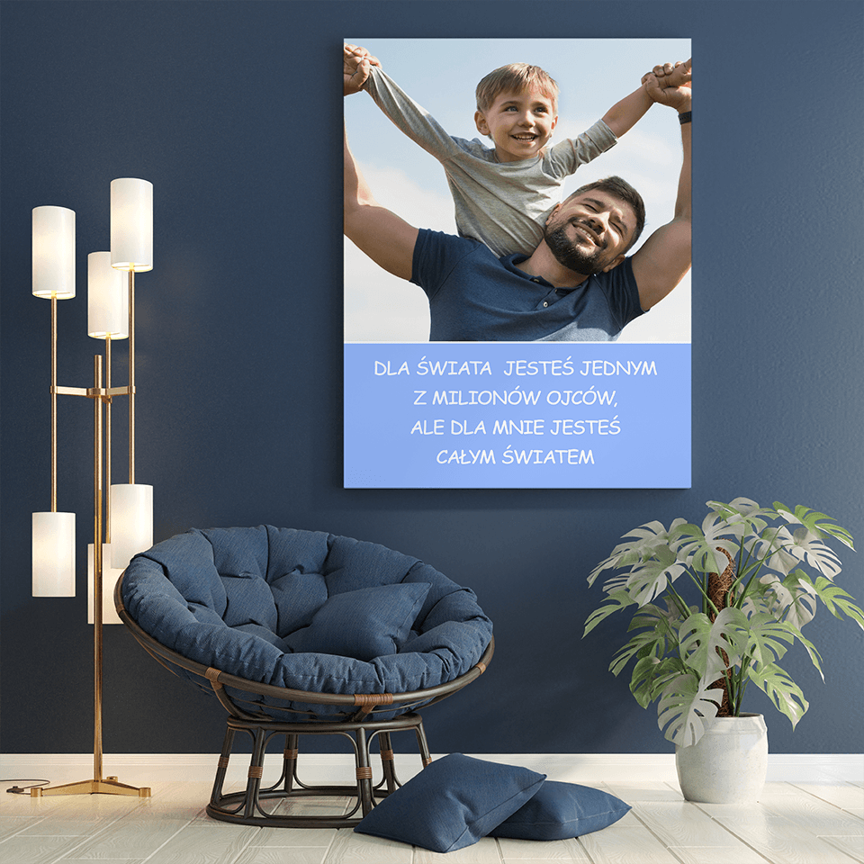 Tata najwspanialszy na świecie - druk na płótnie, spersonalizowany prezent dla taty - Adamell.pl - Wyjątkowe Prezenty