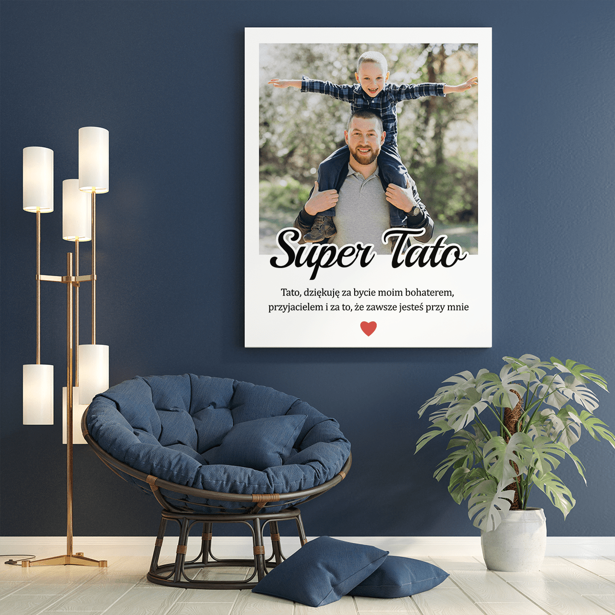 Tato bohater - druk na płótnie, spersonalizowany prezent dla taty - Adamell.pl