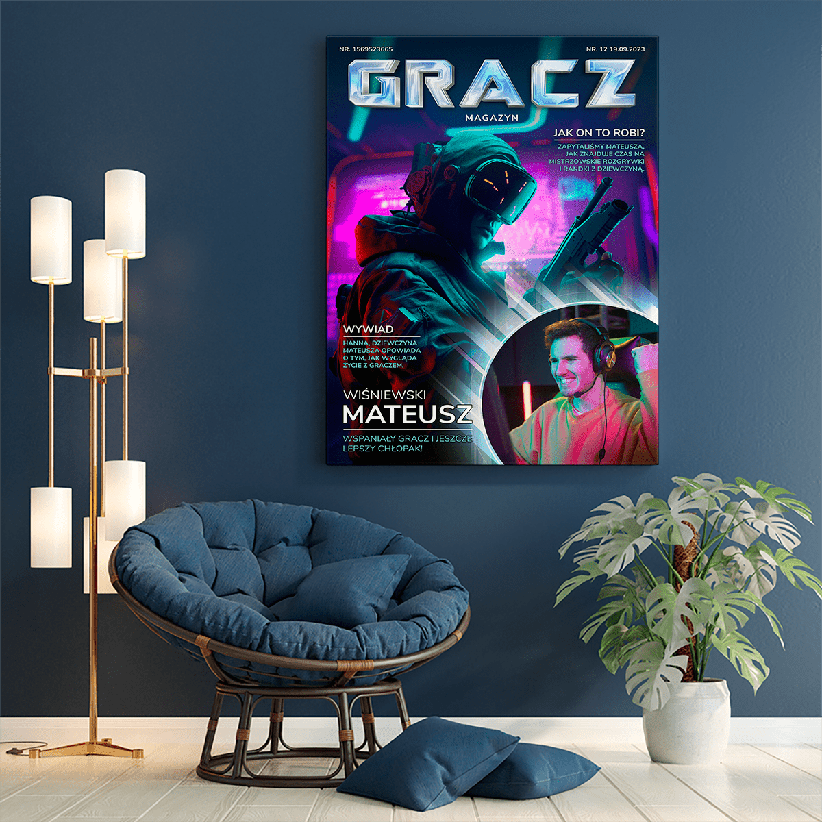 Wspaniały gracz - druk na płótnie, spersonalizowany prezent dla przyjaciela - Adamell.pl