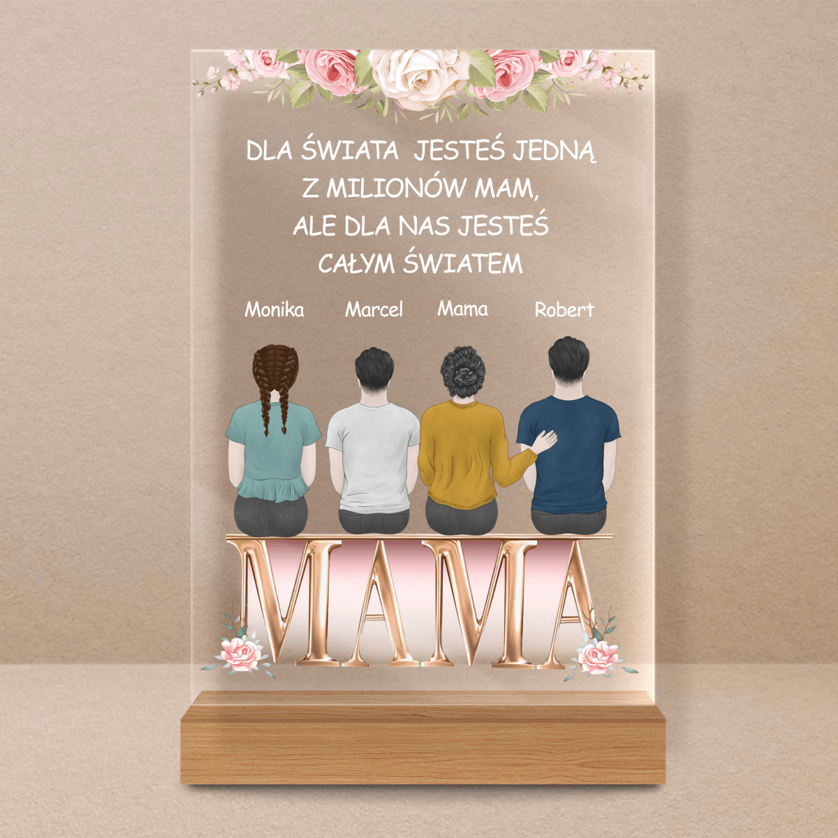 Wyjątkowa mama - Druk na szkle, spersonalizowany prezent dla mamy - Adamell.pl