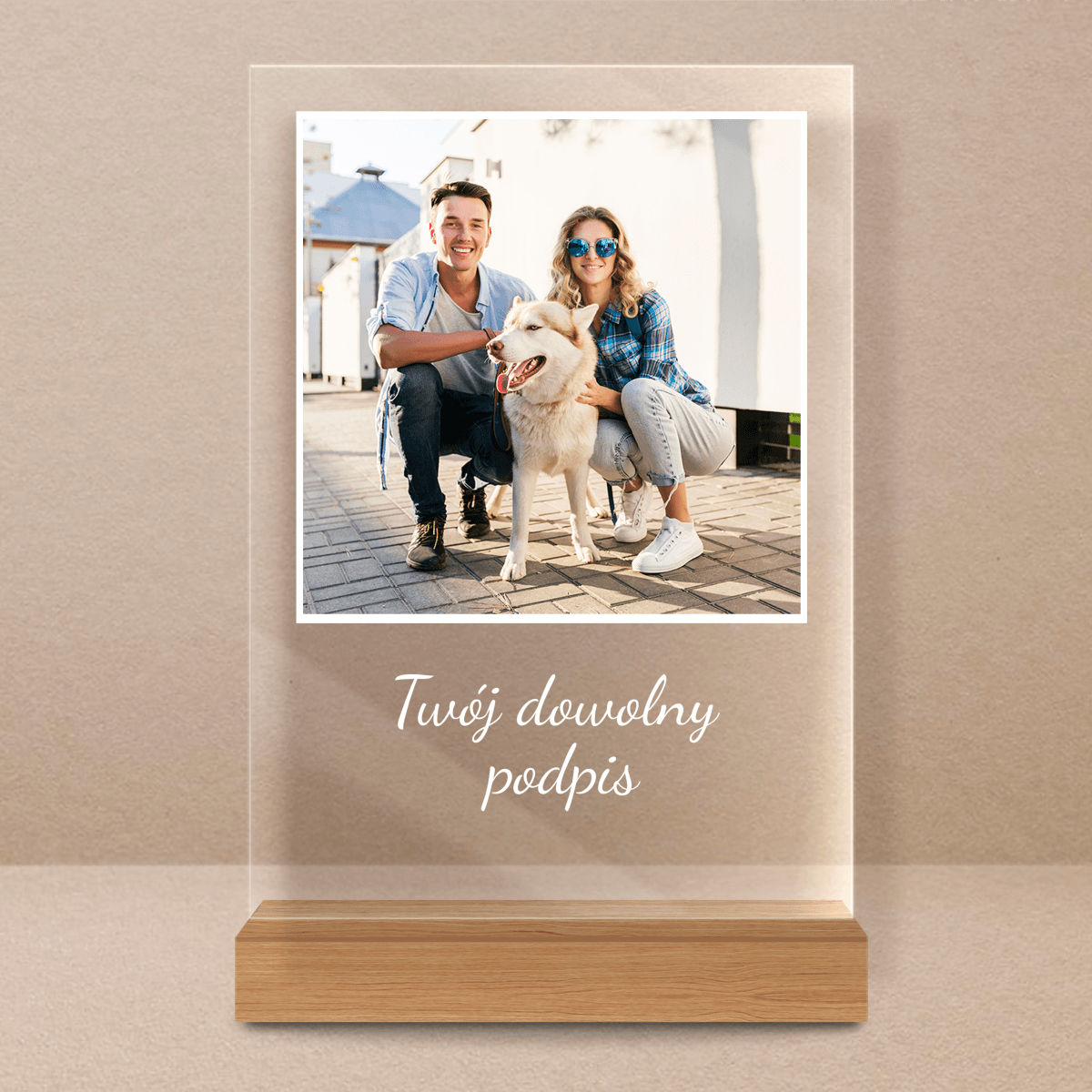 Zdjęcie z dowolnym podpisem - Druk na szkle, spersonalizowany prezent - Adamell.pl - Wyjątkowe Prezenty