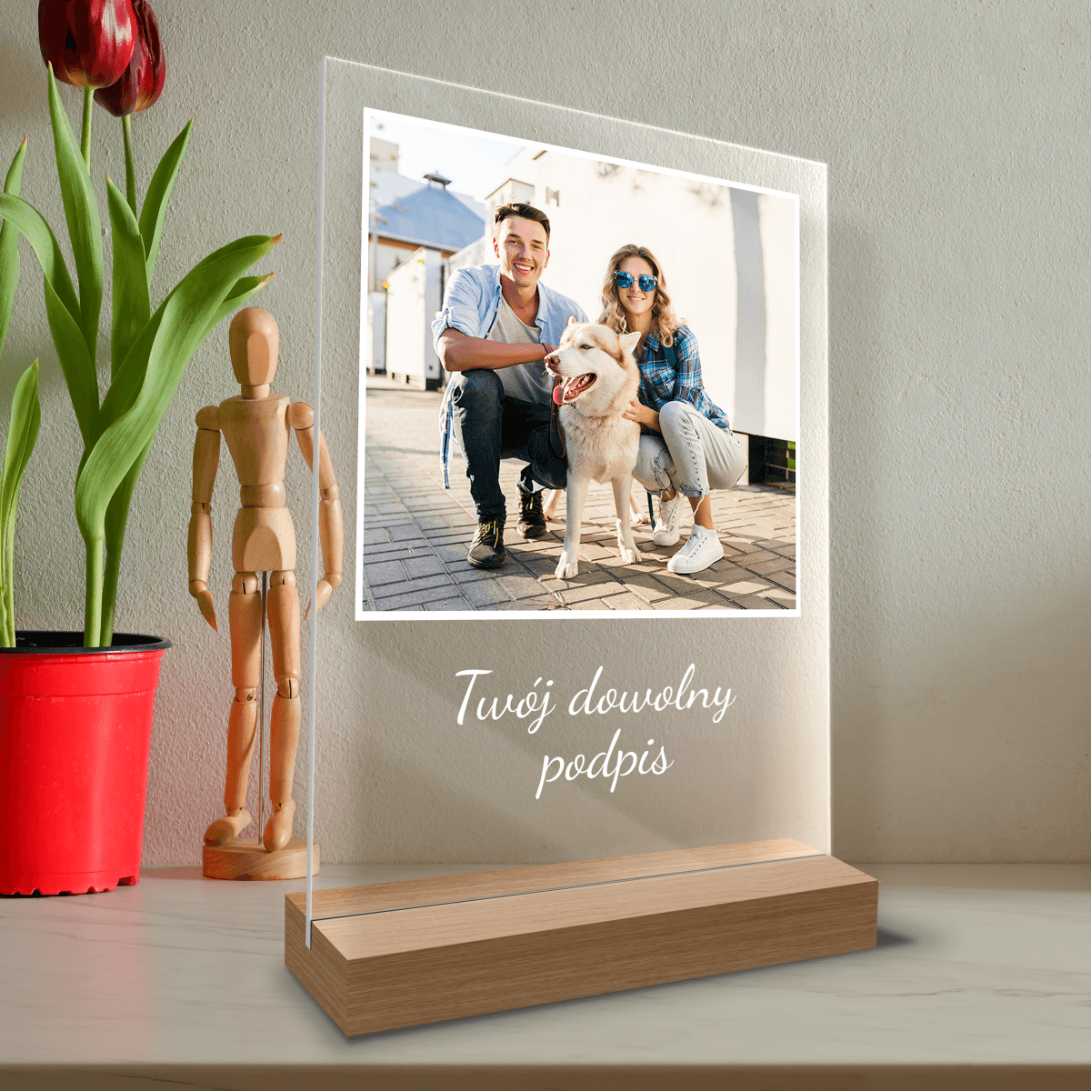 Zdjęcie z dowolnym podpisem - Druk na szkle, spersonalizowany prezent - Adamell.pl - Wyjątkowe Prezenty