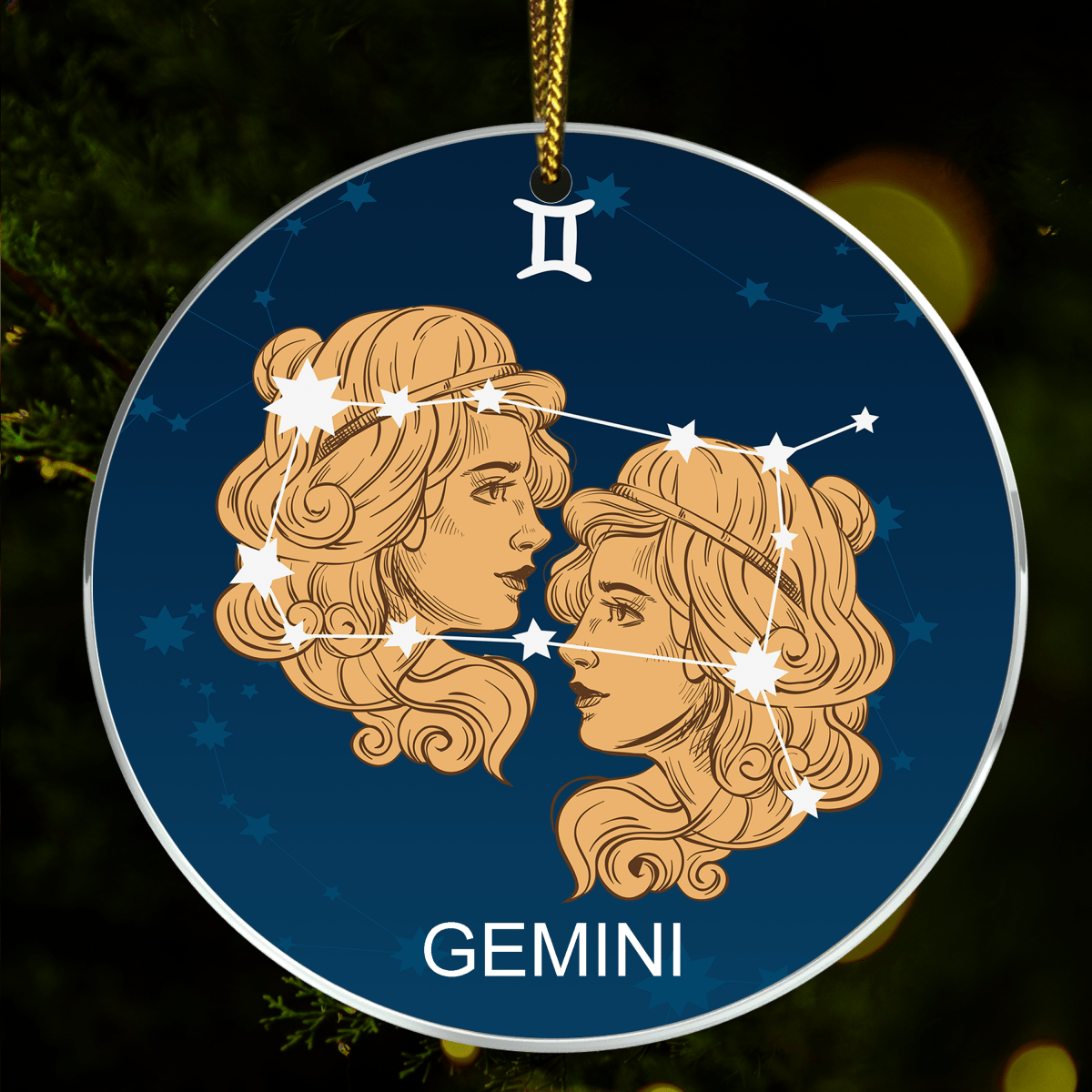 Zodiakalne bliźnięta - bombka choinkowa, spersonalizowany prezent dla dziadka - Adamell.pl