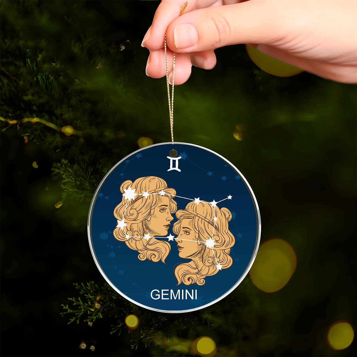 Zodiakalne bliźnięta - bombka choinkowa, spersonalizowany prezent dla dziadka - Adamell.pl