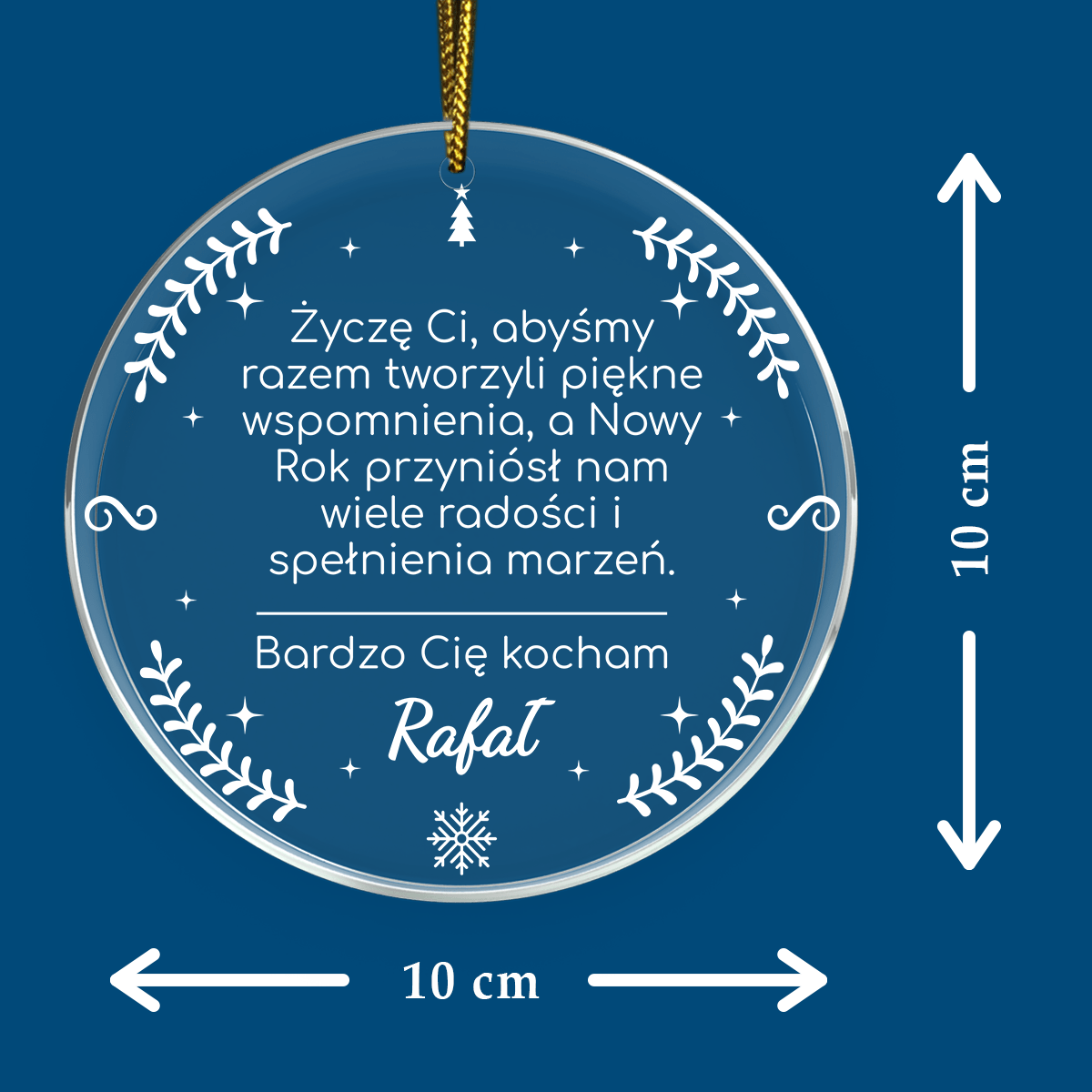 Życzenia dla ukochanej - bombka choinkowa, spersonalizowany prezent dla żony - Adamell.pl