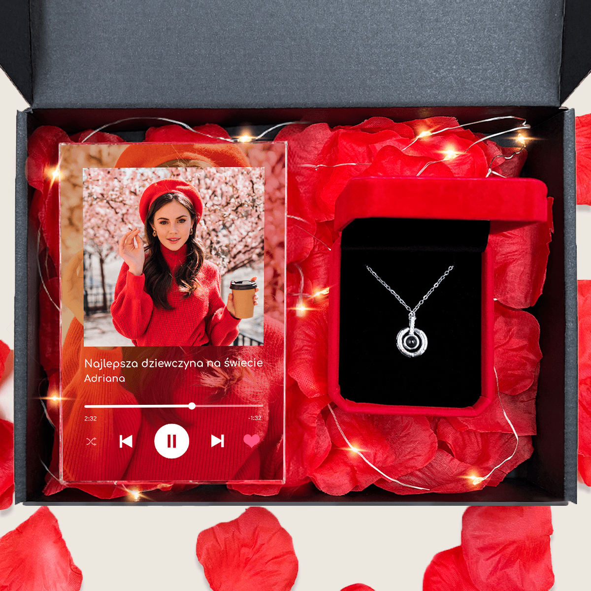 BOX Grube szkło 10x15 + wisiorek - Adamell.pl