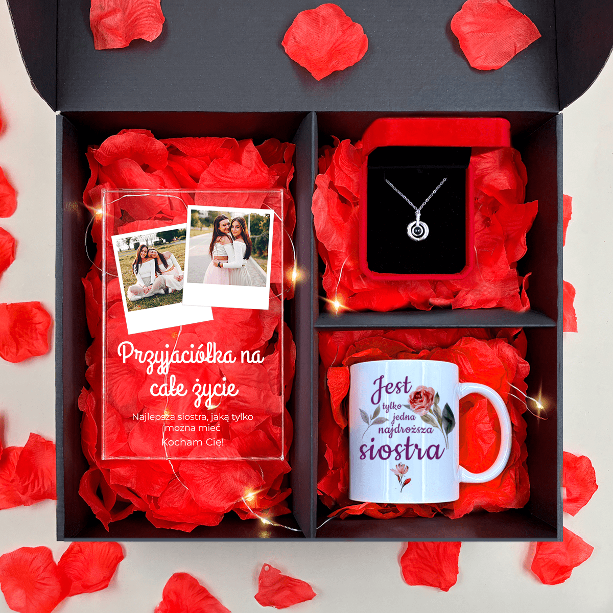 BOX Kubek + wisiorek + Grube szklo prostokąt - Adamell.pl