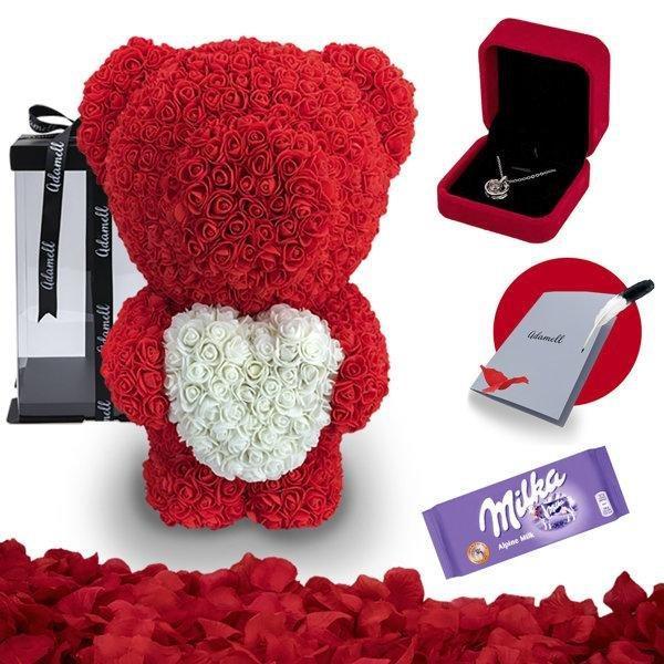 Miś z róż 60 cm - Adamell.pl